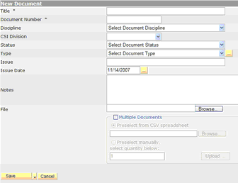 Create New Document Single